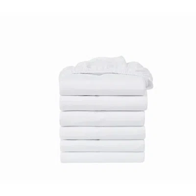 Truly Soft Hospitality Pack Plain Weave Microfiber 6 Piece White Fitted Sheet Set