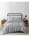 Truly Soft Kiel Stripe Flannel Comforter Set In Gray