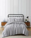 Truly Soft Kiel Stripe Flannel Duvet Cover Sets In Gray
