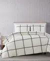 Truly Soft Kurt Windowpane Twin Xl Comforter Set In Ivory,black