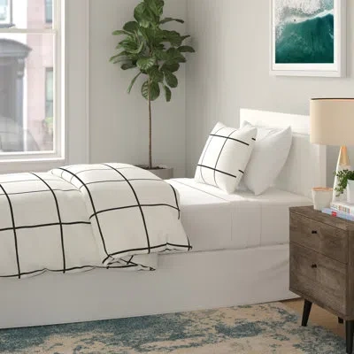 Truly Soft Kurt Windowpane Duvet Cover Set In White,black