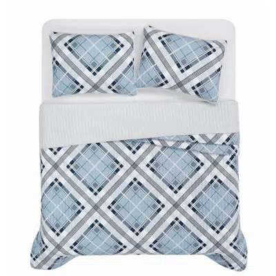 Truly Soft Lars Plaid Quilt Set In Blue Multi