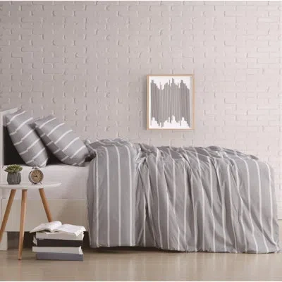 Truly Soft Maddow Stripe Duvet Cover Set In Gray