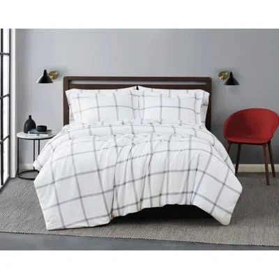Truly Soft Microfiber Duvet Cover Set In White,gray
