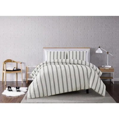 Truly Soft Millenial Stripe Bedding Set In Ivory,black