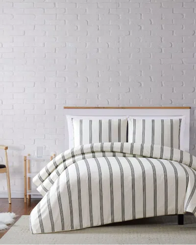 Truly Soft Millenial Stripe Duvet Cover Set In White