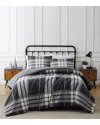 Truly Soft Milo Plaid Flannel Comforter Sets In Grey