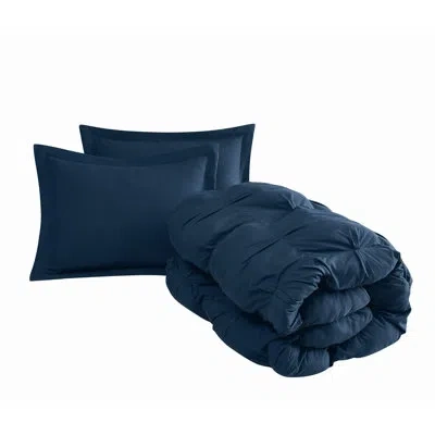 Truly Soft Oversized Puffer Blue 3 Piece Comforter Set