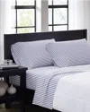 Truly Soft Pinstripe White Navy Sheet Set In White