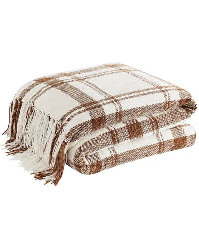 Truly Soft Plaid Chenille Throw In Brown