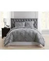 Truly Soft Everyday Pleated Removeable Cover Comforter Set In Gray