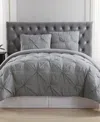 Truly Soft Pleated Duvet Cover Set, King In Gray