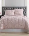 Truly Soft Pleated Duvet Cover Set, King In Pink