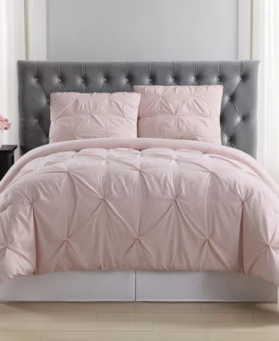 Truly Soft Pleated Duvet Cover Set, King In Pink