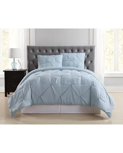 Truly Soft Pleated Light Blue Duvet Set