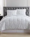 Truly Soft Pleated White Comforter Set In White