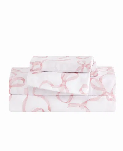 Truly Soft Printed Bow 3-pc. Sheet Set, Twin Xl In Pink