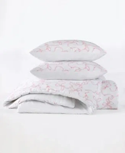 Truly Soft Printed Bow Duvet Sets In Pink