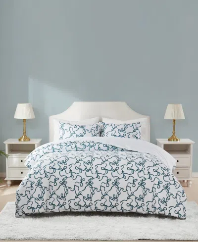 Truly Soft Printed Bow Whimsy 3-pc. Duvet Set, Full/queen In Blue