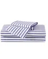 Truly Soft Full 4 Pc Sheet Set In Pinstripe Navy,white