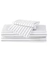 Truly Soft Full 4 Pc Sheet Set Bedding In Pinstripe White,grey