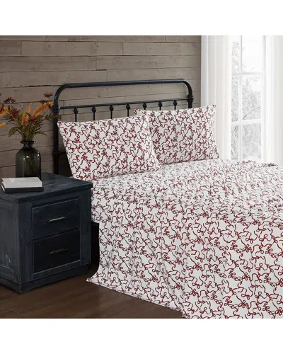 Truly Soft Ribbon & Bows Flannel Sheet Set In Multi