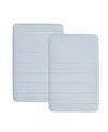 Truly Soft Solid Memory Foam 2-pc. Bath Rug, 20" X 32" In Blue