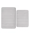 Truly Soft Solid Memory Foam Set Of 2 Bath Rugs In Gray