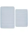 Truly Soft Solid Memory Foam Set Of 2 Bath Rug In Blue