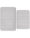 Truly Soft Solid Memory Foam Set Of 2 Bath Rugs In Grey