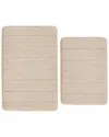Truly Soft Solid Memory Foam Set Of 2 Bath Rug In Tan