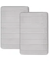 Truly Soft Solid Memory Foam Set Of 2 Bath Rugs In Grey