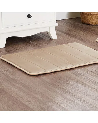 Truly Soft Solid Memory Foam Set Of 2 Bath Rugs In Tan