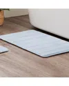 Truly Soft Solid Memory Foam Set Of 2 Rugs In Blue