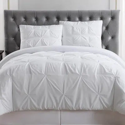 Truly Soft Solid Microfiber Modern & Contemporary Comforter Set In White