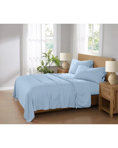Truly Soft Solid Ruffle Sheet Set In Blue