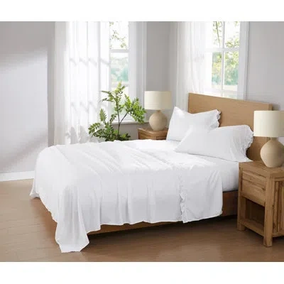Truly Soft Solid Ruffle Sheet Set In White