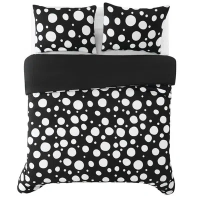 Truly Soft Sophia Black/white Polyester Duet Cover Set In Black;white