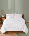 Truly Soft Textured Bow 3-piece Comforter Set, King In Multi