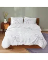 Truly Soft Textured Bow Comforter Set In White