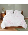 Truly Soft Textured Bow Comforter Set In White
