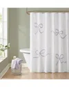 Truly Soft Textured Bows Shower Curtain In White
