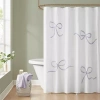 Truly Soft Textured Bows Shower Curtain In White