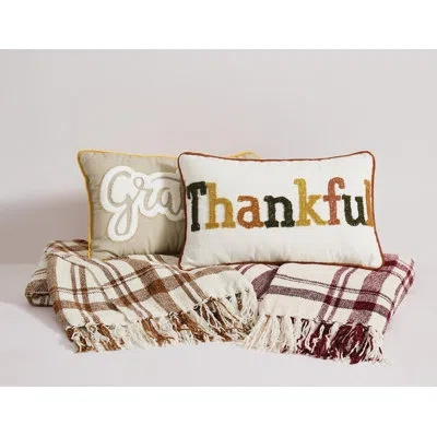 Truly Soft Thankful Decorative Pillow In Brown;yellow;orange;ivory