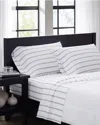 Truly Soft Ticstripe White Grey Sheet Set In White