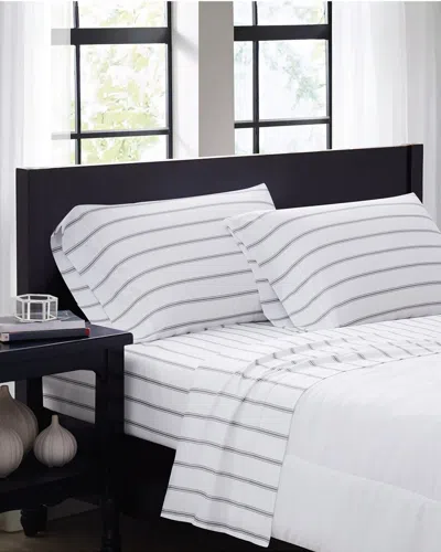 Truly Soft Ticstripe White Grey Sheet Set