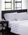 Truly Soft Ticstripe White Navy Sheet Set In White