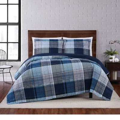 Truly Soft Trey Quilt Set In Blue