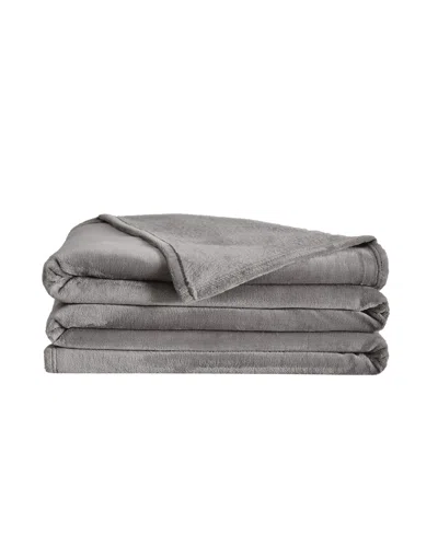 Truly Soft Velvet Plush Family Blanket In Grey