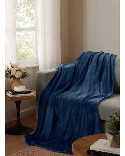 Truly Soft Velvet Plush Throw In Blue